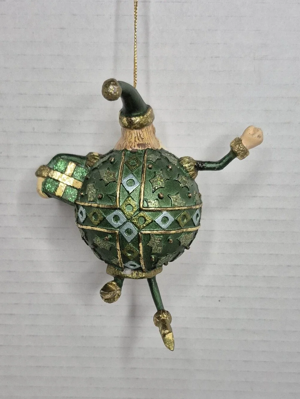 Green Wizard Santa Holiday Ornament Decorative Christmas Hanging